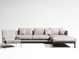 Modern Combination Sofa Leather Sofa 3d model