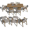 Nordic Dining Table and Chair Combination Dining Table and Chair 3d model