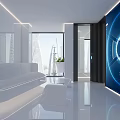 Modern science and technology background wall technology minimalist 3d model