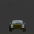 Blue Vintage Sports Car With Transparent Roof Red Wheels And Circular White Sticker