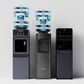 Three Modern Household Water Dispensers With Large Water Jugs And Sleek Designs