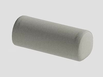 Soft Gray Cylindrical Knitted Pillow With Textured Surface For Home Decor 3d model