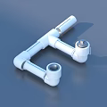 White Plastic Pipe Fitting Connector For Home Bathroom Plumbing Use 3d model