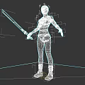 Game Movie Character In Black Tactical Outfit With Mask And Red Longsword On Red Ground