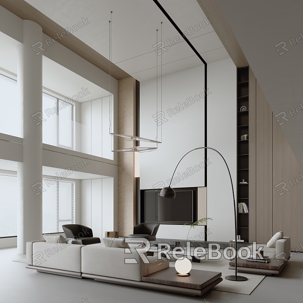 modern villa living room model