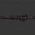 Two Futuristic Cosmic Spaceships With Sci Fi Design And Red Black Details