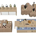 Wenchuang Booth Display Cabinet Display Frame Porcelain Booth 3d model
