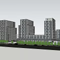 Modern High Rise Residential Buildings With Green Trees And Urban Landscape