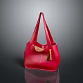Elegant Red Leather Handbag with Carry Straps and Tassel Detail for Modern Fashion