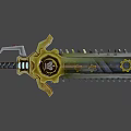 Hand painted chain saw dagger 3d model