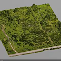 Lush Natural Garden Landscape Design With Winding Paths Green Vegetation And Open Grassland