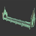 Gothic Architectural Bridge Design With Spires Arched Entrance And Decorative Railing