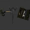 Military Machine Gun On Tripod Stand With Storage Cases And Accessories
