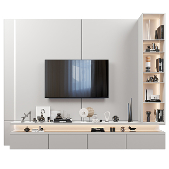 Modern TV background wall TV cabinet 3d model