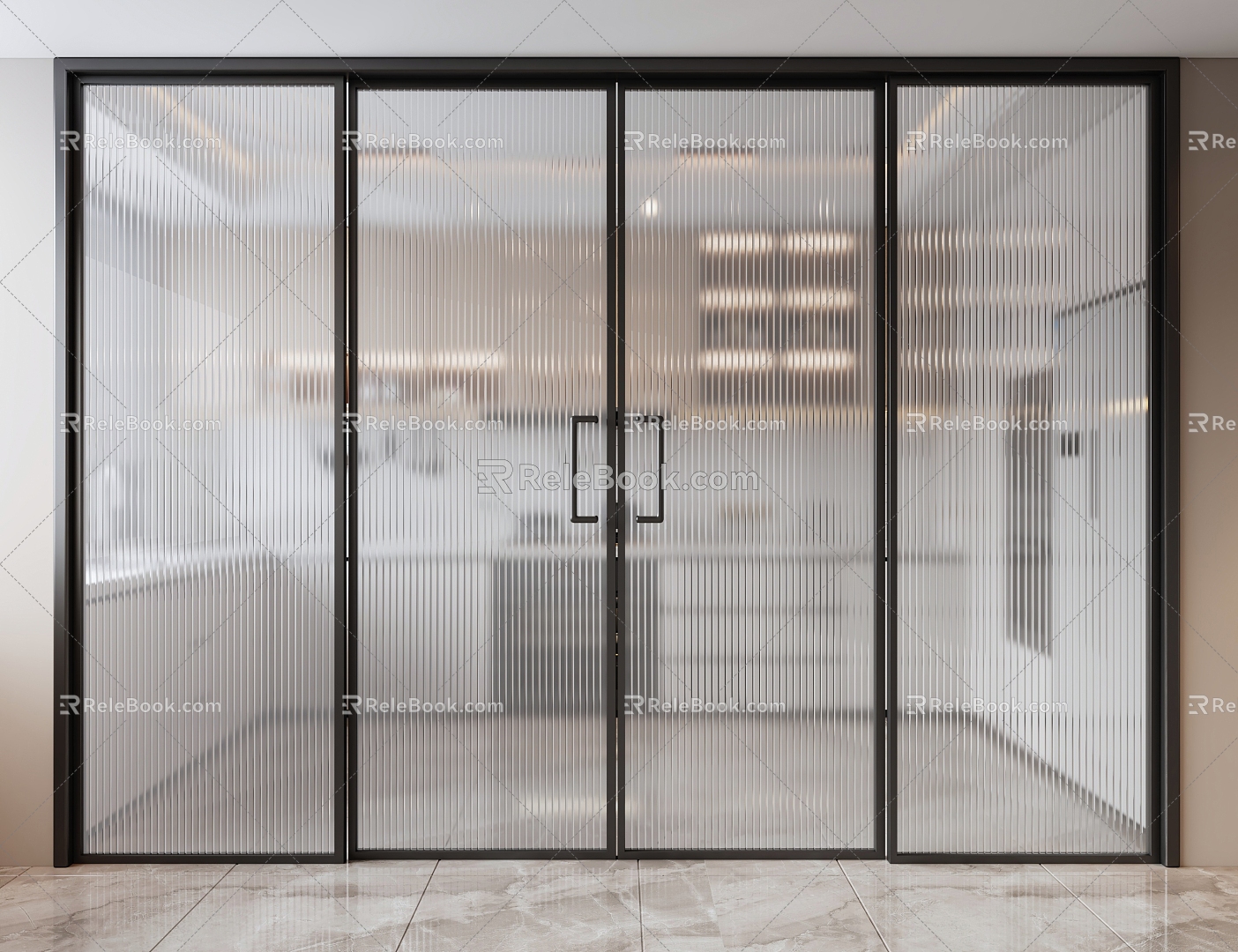 Modern sliding door Changhong glass sliding door 3d model