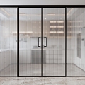 Modern sliding door Changhong glass sliding door 3d model