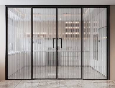 Modern sliding door Changhong glass sliding door 3d model