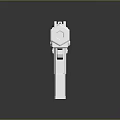 White Futuristic Weapon Design With Grip Barrel And Simple Structure 3d model