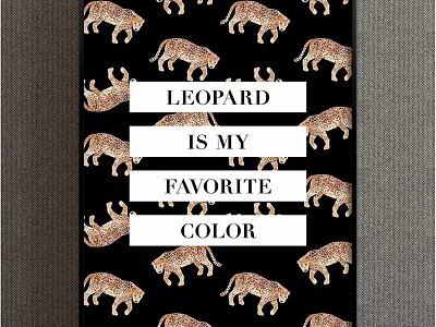 Leopard Pattern Design With Favorite Color Text On Black Background 3d model