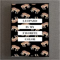 Leopard Pattern Design With Favorite Color Text On Black Background