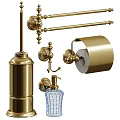 Modern Brass Bathroom Living Essentials With Toilet Brush Holder Towel Bar Paper Holder Soap Dispenser