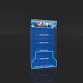 Pepsi Blue Display Shelf With Multiple Shelves For Placing Beverage Cans 3d model