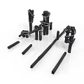 Black Metal Mechanical Components With Various Shapes And Structural Parts