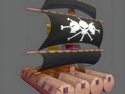 One Piece Black Beard Raft One Piece Animation Movie Game Sailing Boat Raft Boat model