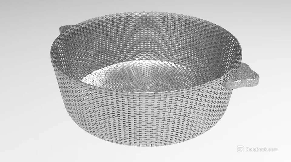 Durable Stainless Steel Mesh Colander With Double Handles Kitchen Strainer For Food Draining 3d model 