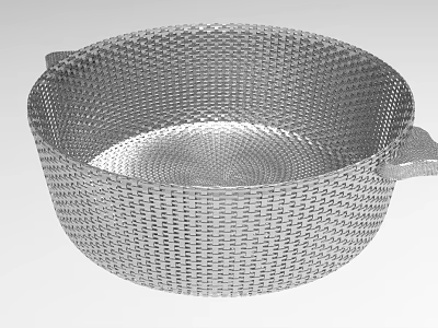 Durable Stainless Steel Mesh Colander With Double Handles Kitchen Strainer For Food Draining 3d model