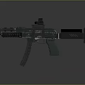 Modern Tactical Assault Rifle With Scope Vertical Grip And Detachable Magazine