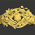 Elegant Gold Bracelet With Intricate Floral Carvings And Decorative Patterns