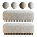 Upholstered Textured Fabric Sofa Bench With Four Color Choices And White Legs