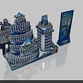 Harbin Beer Promotional Display With Stacked Cans And Advertising Stand