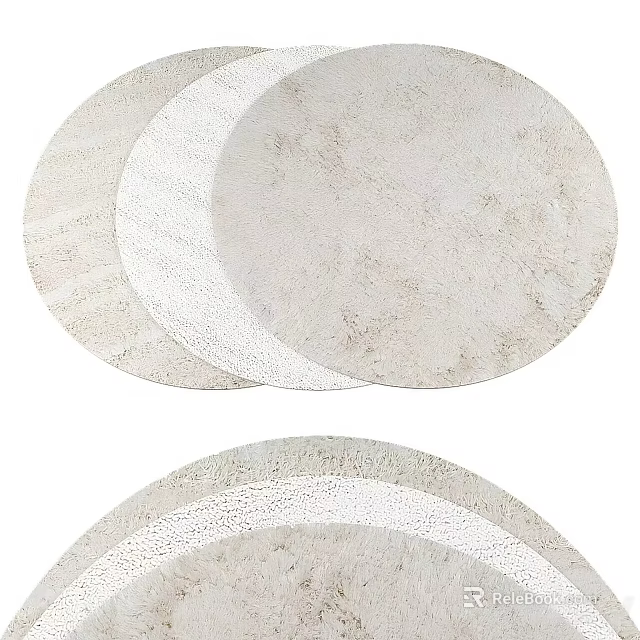 Luxurious Light Gray Curtains With Textured Design For Modern Kitchen Decor 3d model 