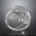 Silver Mechanical Ring With Intricate Gear And Hollow Design Elements 3d model