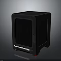 ShadowPlay Equipment Shell with Black Frame Glass Panels Square Design and Red Bottom Details