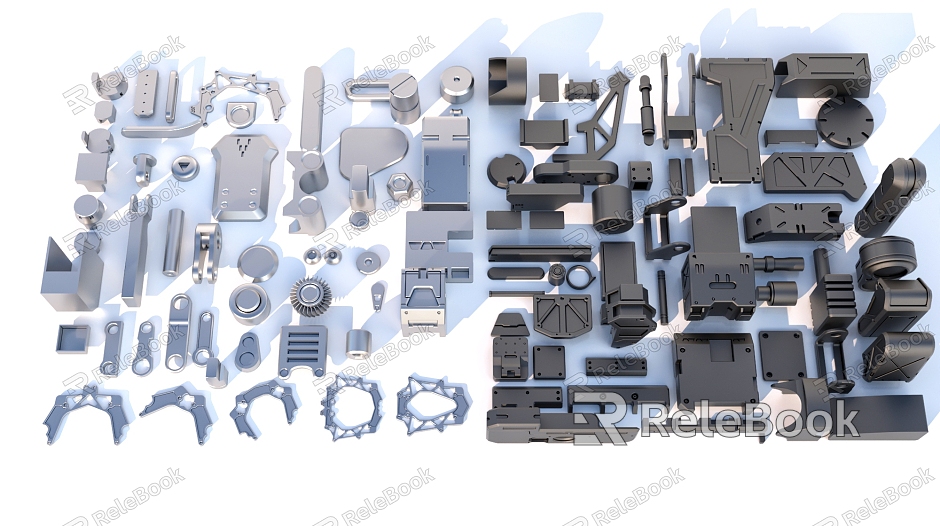 Hard surface mechanical parts combination of mechanical parts model