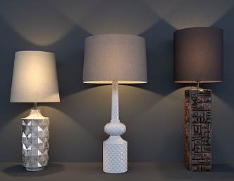 Post-modern table lamp table lamp combination 3d model