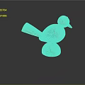 Colorful Wooden Bird Figurine With Green Base And Yellow Flowers For Home Furniture Decor