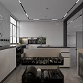 Modern Kitchen Interior With Organized Cookware Open Drawers Knives Dishes And Cabinets