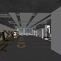 Spacious Modern Gym Interior with Fitness Equipment Create Floor Sign Good Future Wall
