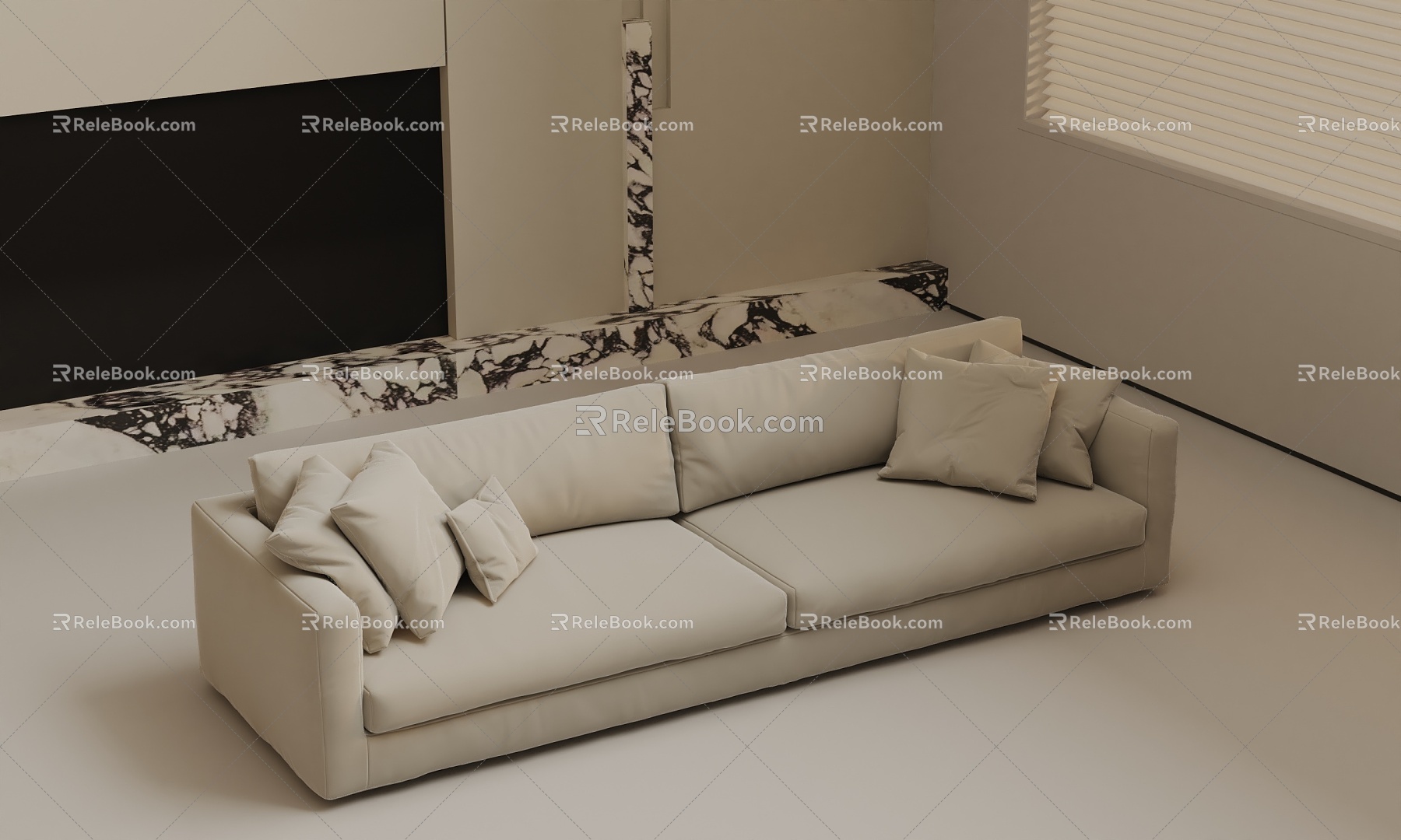 Three-seat sofa 3d model