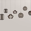 Creative Modern Pendant Lights With Diverse Geometric Wooden Frame Designs Hanging