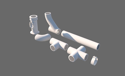 Water pipe plastic pipe sewer pipe upper pipe 3d model