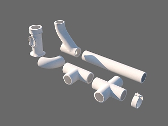 Water pipe plastic pipe sewer pipe upper pipe 3d model