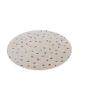 Stylish Round Rug With Light Colored Base And Black Speckled Pattern 3d model