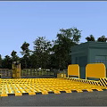 Modern Road Facilities With Tunnel Service Building Lanes And Signage In Mountainous Area