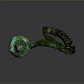 Vintage Green Patina Bronze Household Item With Coiled Design For Daily Use