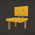 Modern children's chair triangle stool 3d model